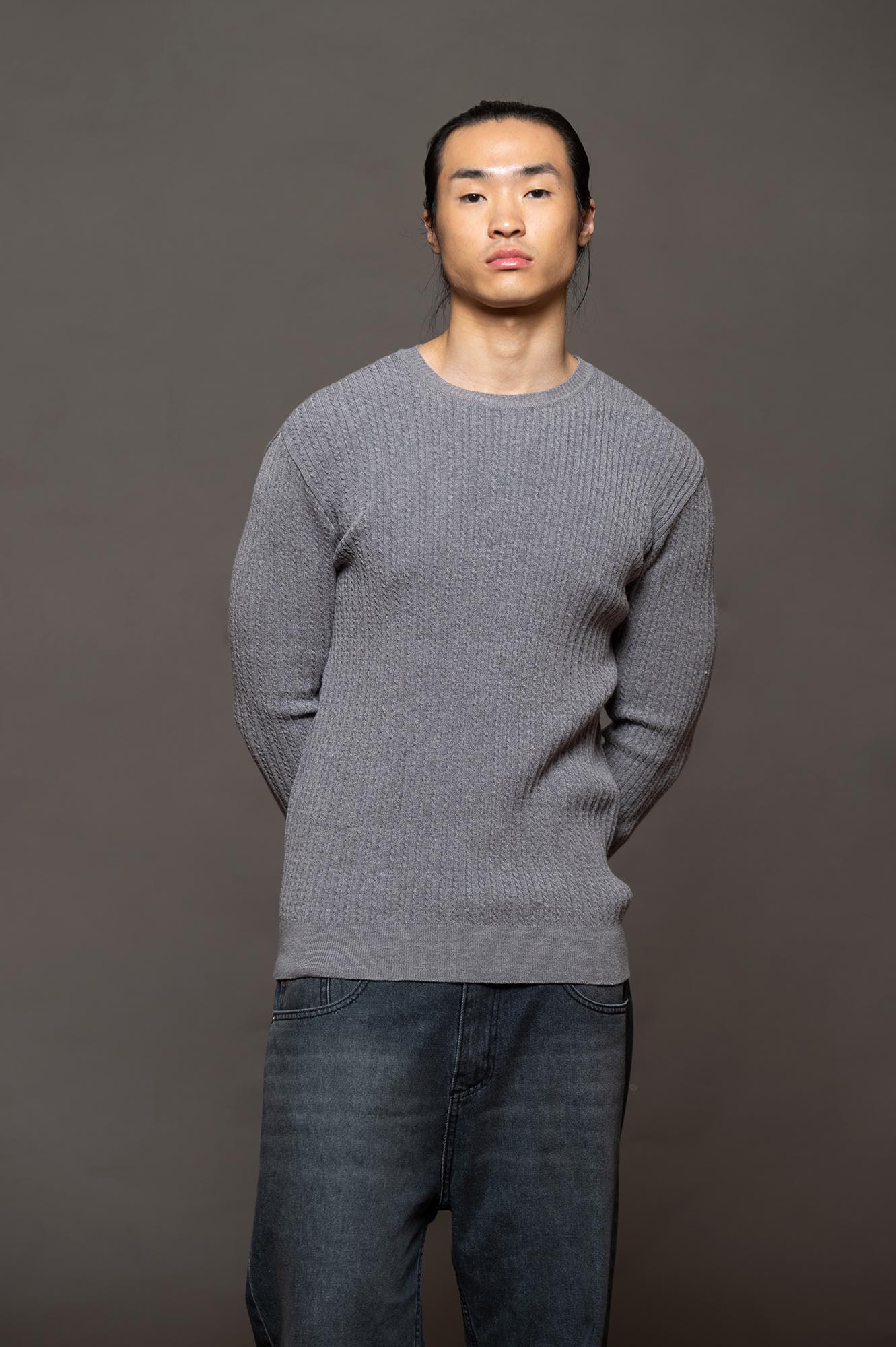 5246GM - SWEATER IRISH GRIS MEDIO